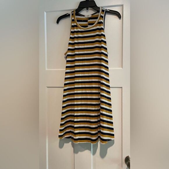 Ribbed sleeveless striped dress by Entro sz S - Picture 1 of 5